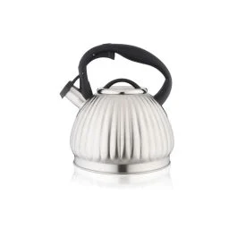 BOLLITORE CON FISCHIO MANICO NERO 3L INOX
