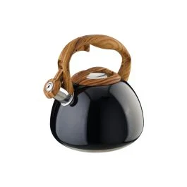BOLLITORE CON FISCHIO MANICO IN LEGNO 3L NERO