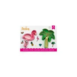 SET 2 TAGLIAPASTA FENICOTTERO E PALMA IN PLASTICA