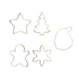 SET 5 TAGLIAPASTA CHRISTMAS IN ACCIAIO DORATO