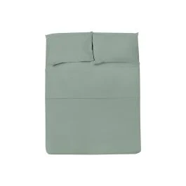 LENZUOLO CON ANGOLI SINGOLO VERDE SCURO