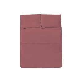 LENZUOLO CON ANGOLI SINGOLO ROSSO VINO