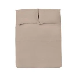 LENZUOLO CON ANGOLI MATRIMONIALE BEIGE