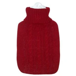 BORSA ACQUA CALDA CABLE KNIT ROSSO
