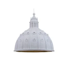 CUPOLONE LAMPADARIO IN RESINA BIANCO