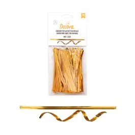 CF 200 LACCETTI PLASTICA ORO E METALLO 12 CM PER SACCHETTI