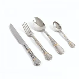 KINTSUGI CUTLERY SET DI 4 POSATE IN ACCIAIO E ORO