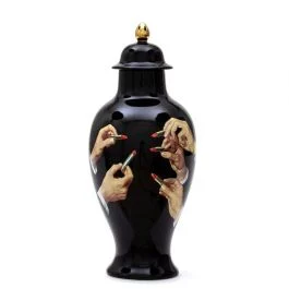 TOILETPAPAER VASO IN PORCELLANA - LIPSTICKS BLACK