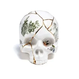 KINTSUGI SKULL TESCHIO IN PORCELLANA
