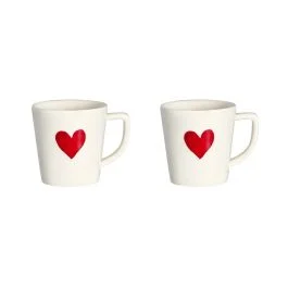 SET 2 TAZZE ESPRESSO CUORE ROSSO