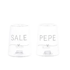 SET SALE E PEPE IN VETRO CUORE