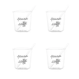 SET 4 BICCHIERINI ESPRESSO PAUSA CAFFE' NERO