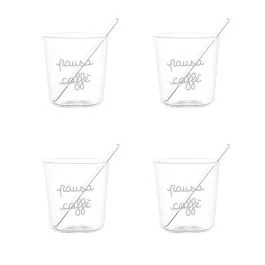 SET 4 BICCHIERI ESPRESSO PAUSA CAFFE' BIANCO