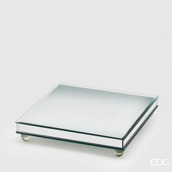EDG Enzo De Gasperi Alzata Specchio con Piedi H 5 x 25 x 25 Silver