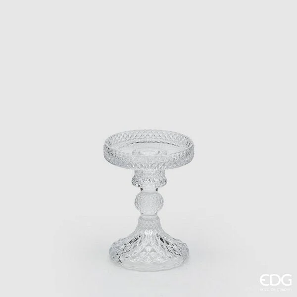 EDG Enzo De Gasperi Portacandela Classic H 11,8 Cm D 8,8 Cm Natural Trasparente