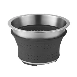 NESTO INSERTO IN SILICONE E INOX SCOLAPASTA NERO