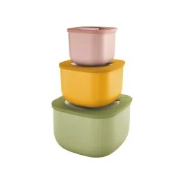 STORE&MORE BIO SET 3 CONTENITORI ERMETICI ALTI CON COPERCHIO