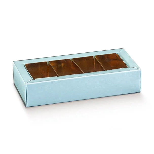Scotton Scatola Quadretto 120 x 50 x 30 Mm Lino Azzurro 10 Pz