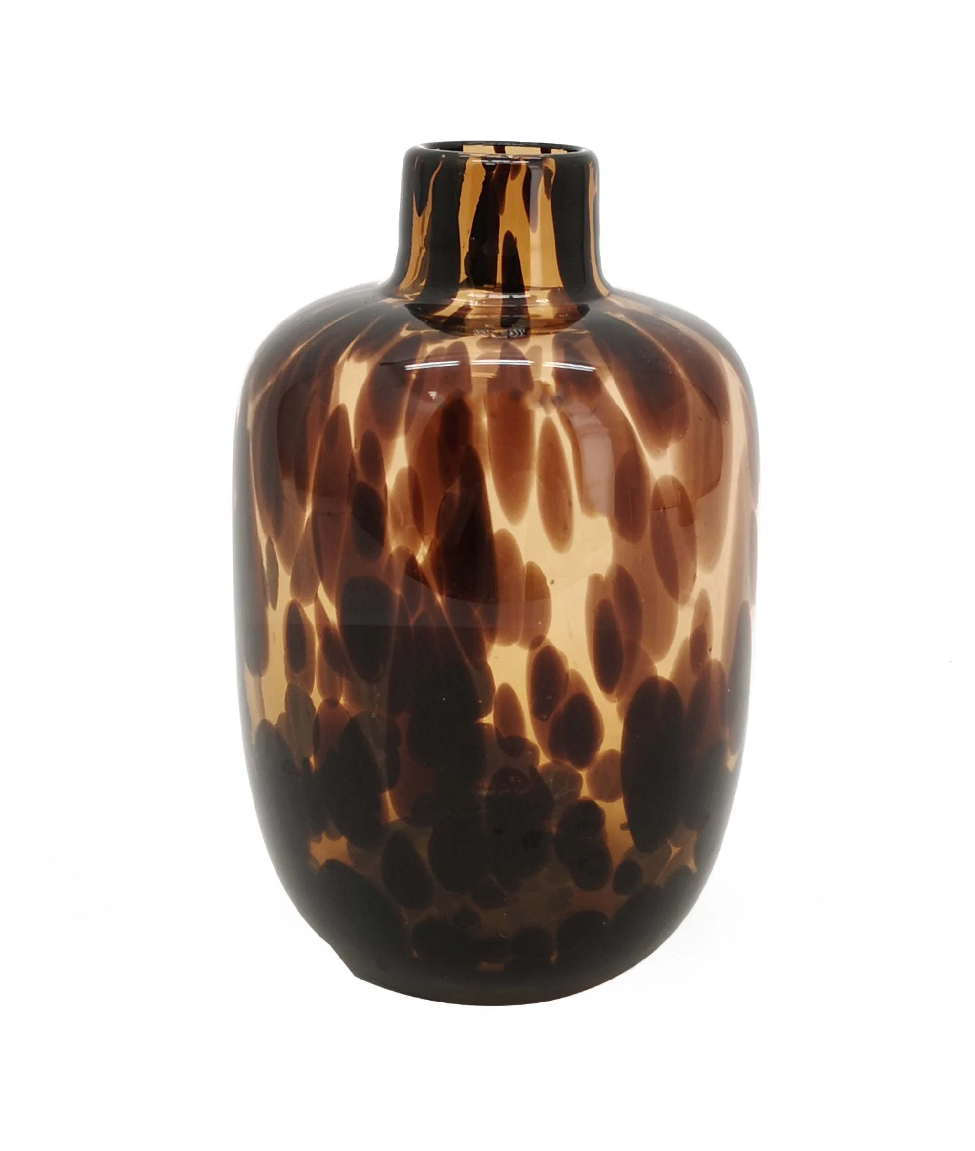 Vimin Box Vaso Bottiglione Maculato Vetro D 5,5 - 16,5 Cm H 25,5 Cm Marrone