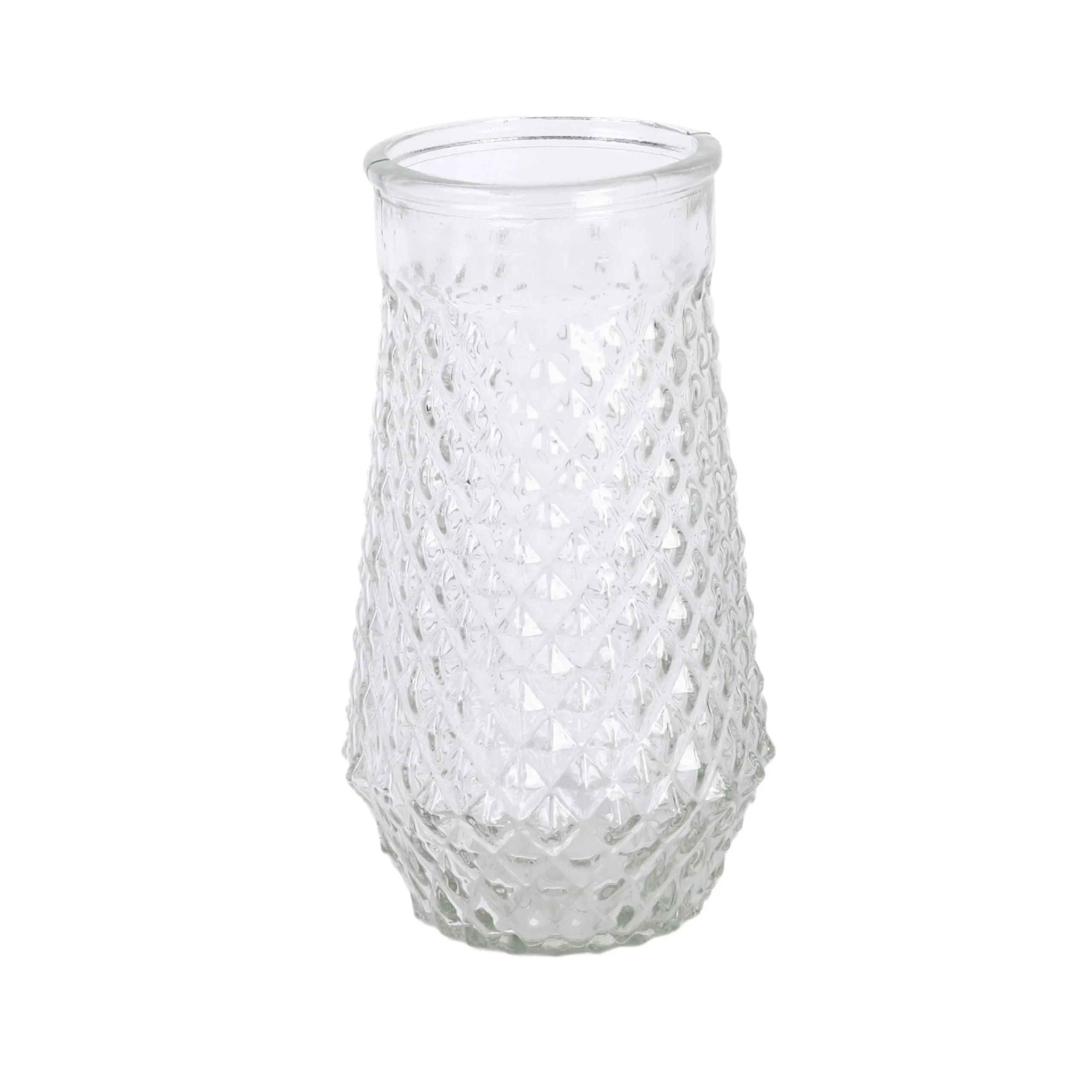 Vimin Box Portafiori Sfaccettato D 8 Cm H 20 Cm Vetro Trasparente