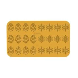 NATURAE STAMPO IN SILICONE INVERNO N.12 PINE CONE E N.12 SNOWFLAKE