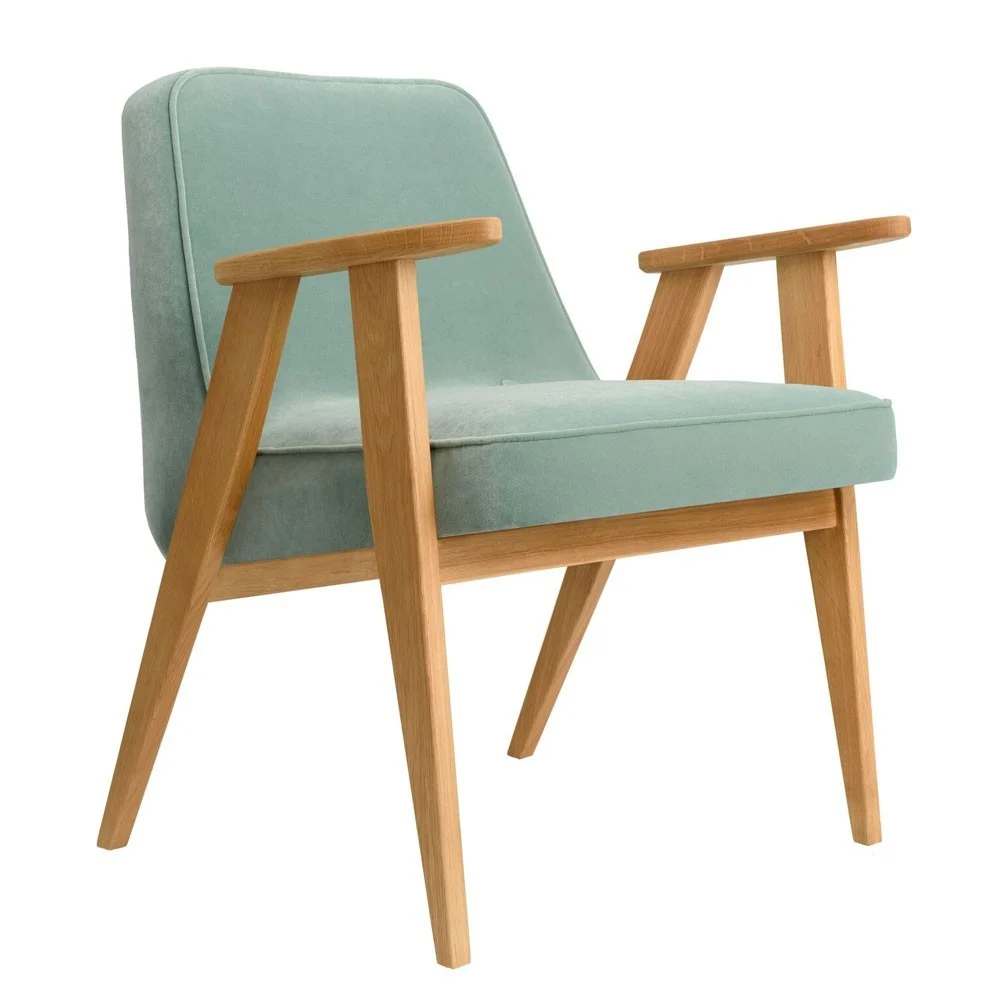 366 Poltrona in velluto menta