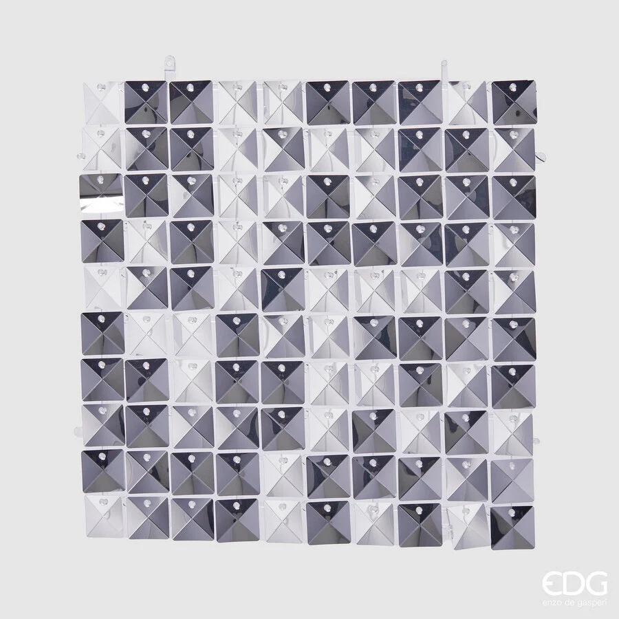 EDG Enzo De Gasperi Tenda Natale Glitter Quadrato 30 x 30 Cm Silver