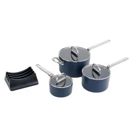 SPACE SET 3 CASSERUOLE ANTIADERENTI CON MANICI PIEGHEVOLI