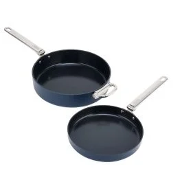SPACE SET 2 PADELLE ANTIADERENTI CON MANICI PIEGHEVOLI