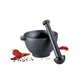 MORTAIO IN GHISA CON PESTELLO NERO 10 CM