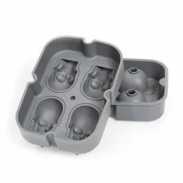 FORMAGHIACCIO IN SILICONE TESCHIO 3D 4 POSTI