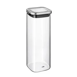 BARATTOLO CUBO VETRO INOX 200 CL