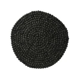 POMPON TOVAGLIETTA AMERICANA IN FELTRO TONDA ANTRACITE CM 38