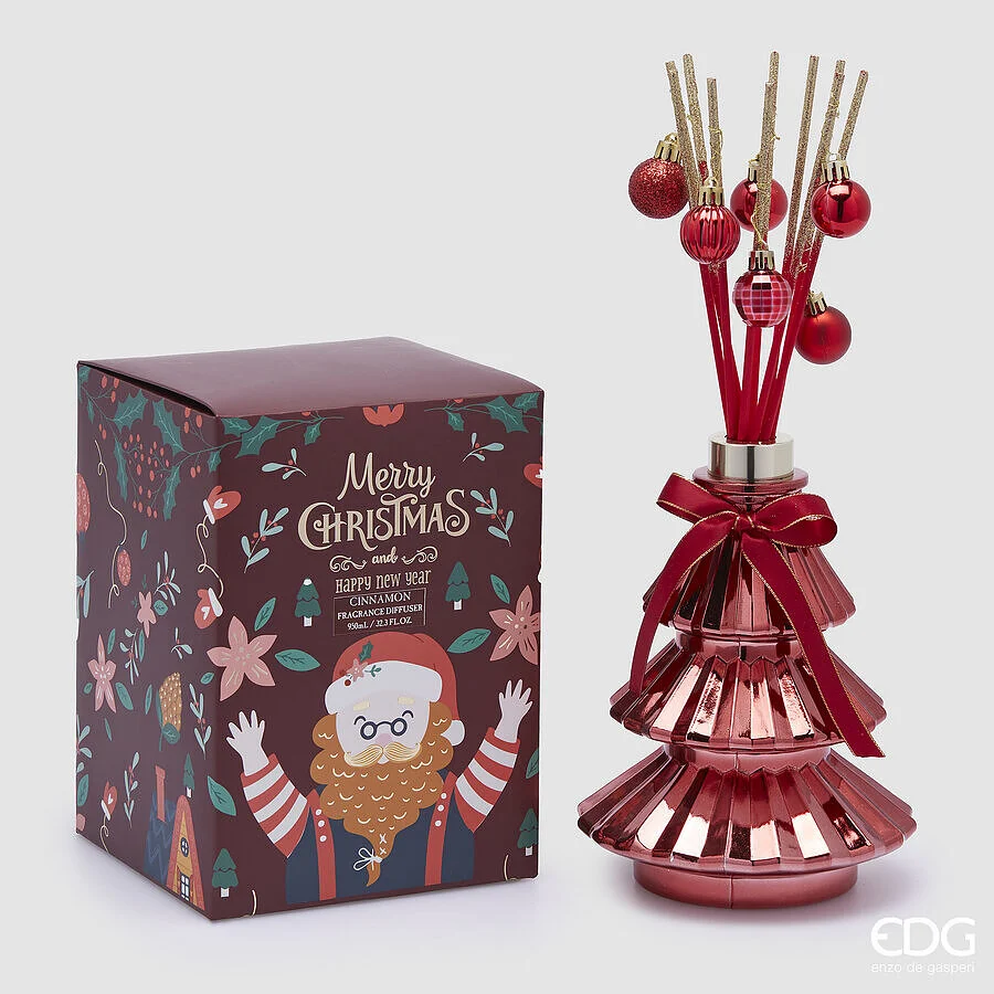 EDG Enzo De Gasperi Profumatore Natale Bottiglia Joyful Pino 950 Ml H 21,5 Cm Cinnamon