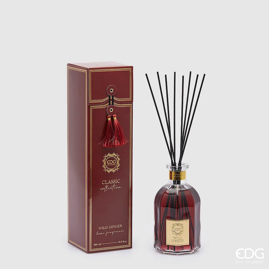 EDG Enzo De Gasperi Profumatore Bottiglia Classic 500 Ml H 16 Cm D 8,5 Cm Wild Ginger