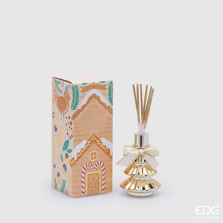 EDG Enzo De Gasperi Profumatore Natale Bottiglia Joyful Pino 60 Ml H 10,5 Cm Black Vanilla