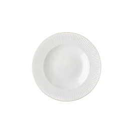 PLISSE PIATTO FONDO 22 CM A FALDA CANNELLATA BORDO ORO