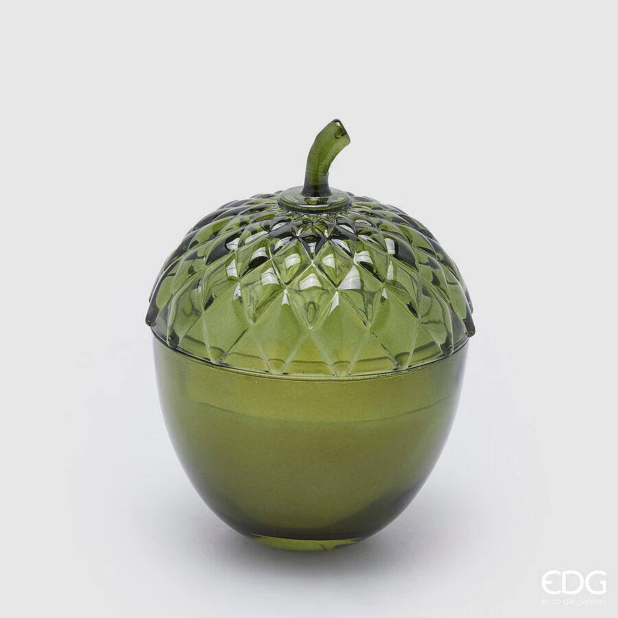 EDG Enzo De Gasperi Candela Ghianda con Profumo H 15 Cm D 11 Cm  Greenwood