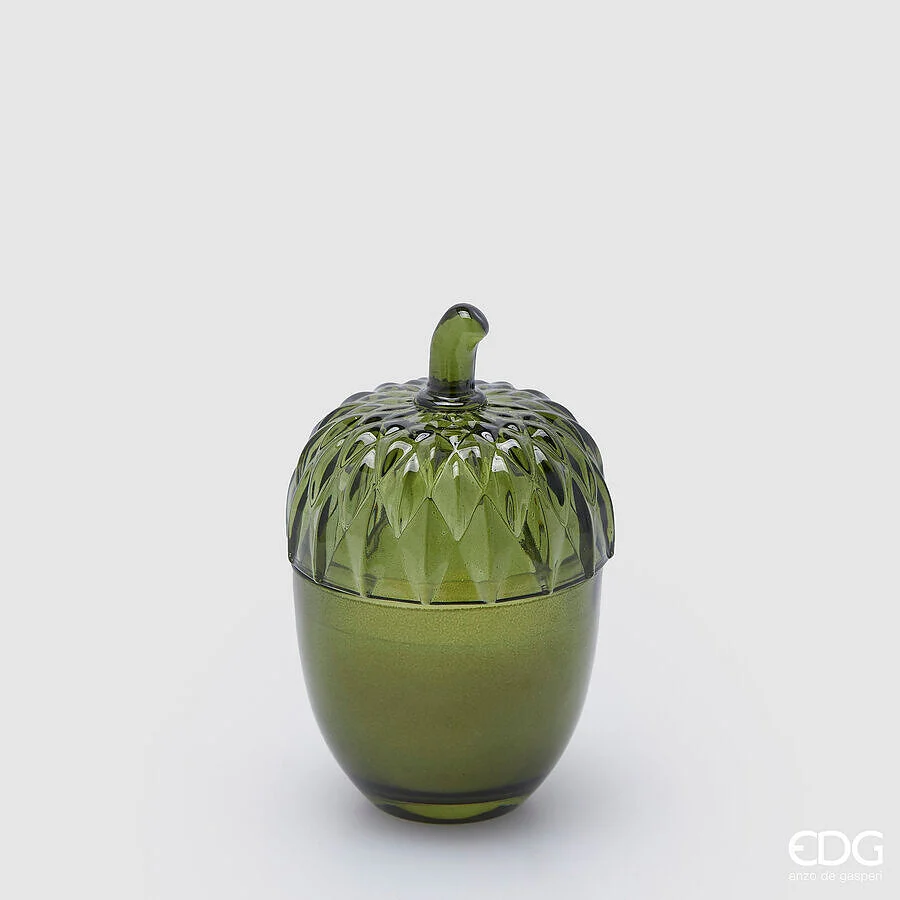 EDG Enzo De Gasperi Candela Ghianda con Profumo H 11,5 Cm D 7,5 Cm Greenwood