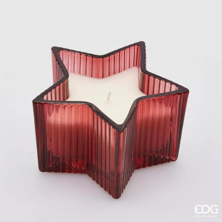 EDG Enzo De Gasperi Candela Stella H 8 Cm D 13,5 Cm Berry Fruit Scatola Regalo