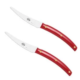 CONVIVIO NUOVO COLTELLO DA TAVOLA MANICO METACRILATO ROSSO CONFEZIONE 2 PZ