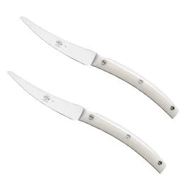 CONVIVIO NUOVO COLTELLO DA TAVOLA MANICO IN METACRILATO BIANCO CONFEZIONE 2 PZ