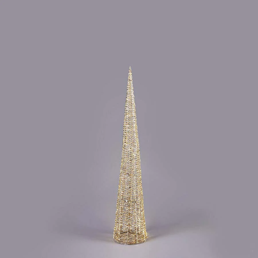 EDG Enzo De Gasperi Albero di Natale Led Stripes Cono 1800 MicroLed H 180 Cm D 34 Cm Oro