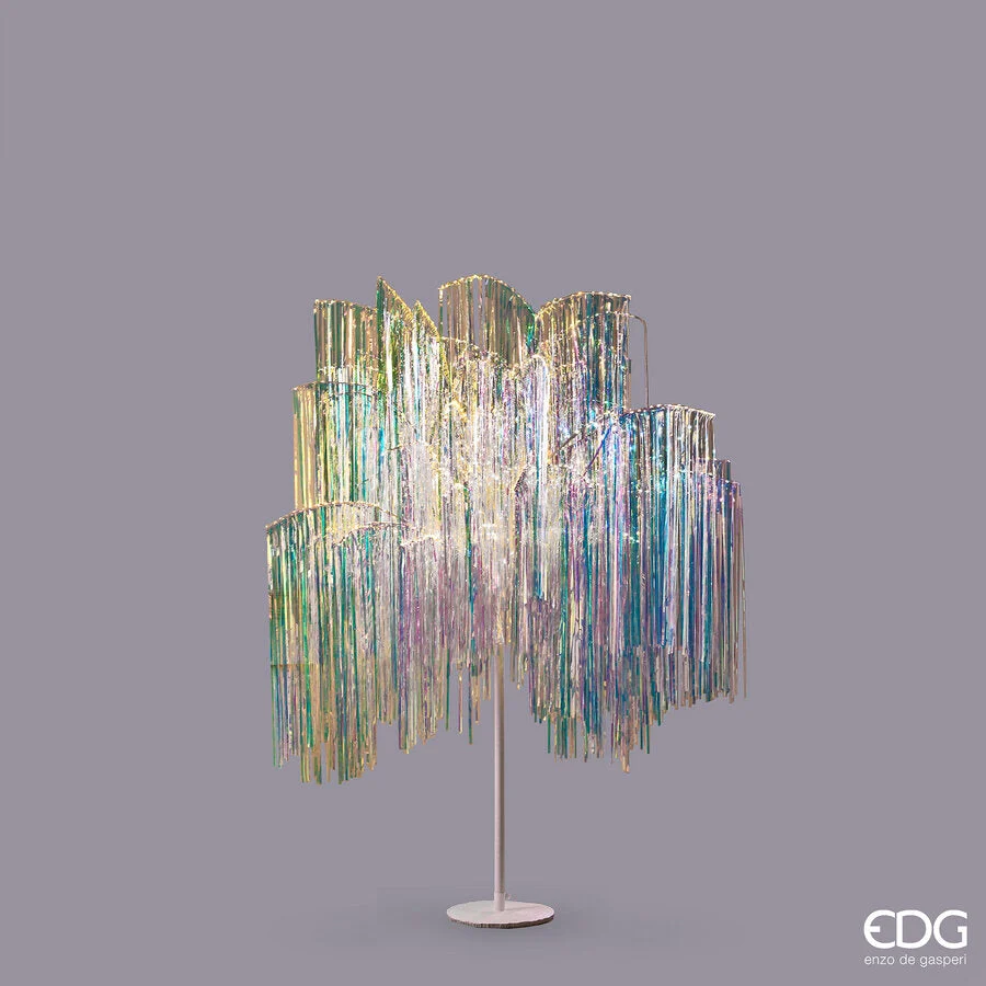 EDG Enzo De Gasperi Albero di Natale Led Frange 600 Microled H 150 Cm D 90 Cm Natural