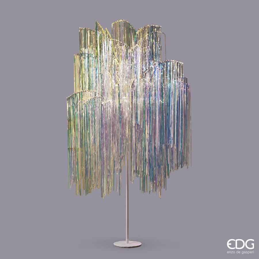 EDG Enzo De Gasperi Albero di Natale Led Frange 1.500 Microled H 250 Cm D 160 Cm Natural