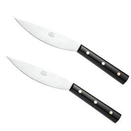VALDICHIANA COLTELLO DA BISTECCA MANICO IN METACRILATO NERO CONFEZIONE 2 PZ