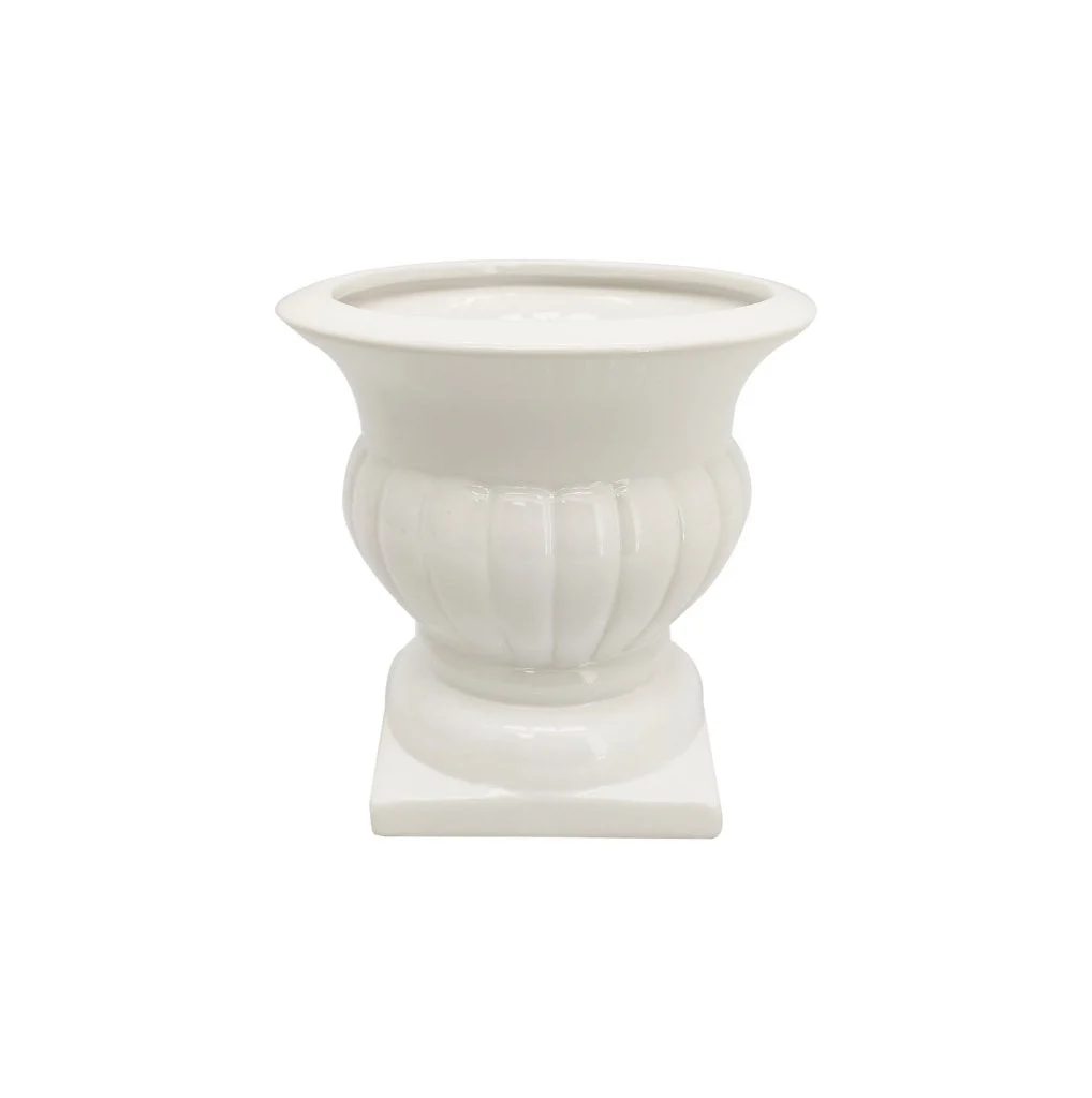 Vimin Box Coppetta Stile Romano Ceramica D 12,5 Cm H 9 Cm Bianco