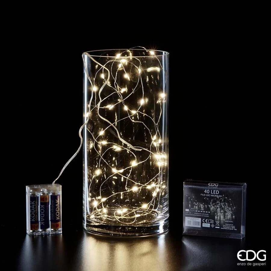 EDG Enzo De Gasperi Luci Natale MicroLed X 40 2,9 + 50 Cm Ivory