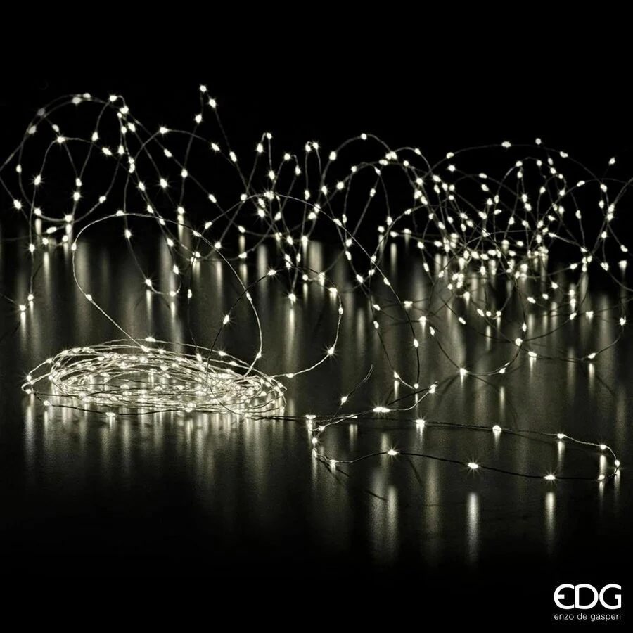 EDG Enzo De Gasperi Luci Natale MicroLed X 500 25 + 3 Mt 12 V Ivory