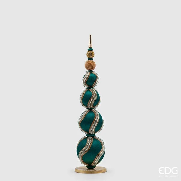 EDG Enzo De Gasperi Topiary Sfere Mix Perle Natale H 65 Cm D 16 Cm verde Scuro